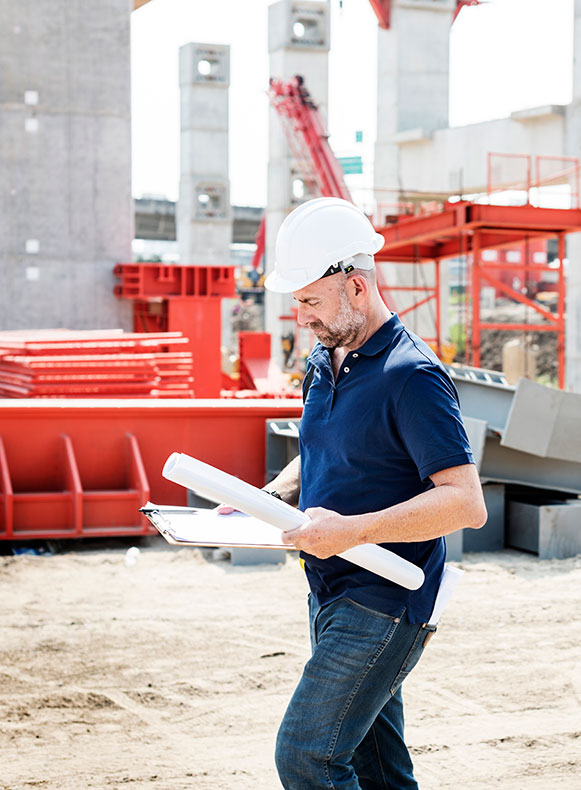 Construction worker at a building site