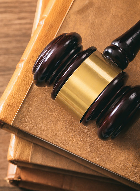 Gavel on top of a book