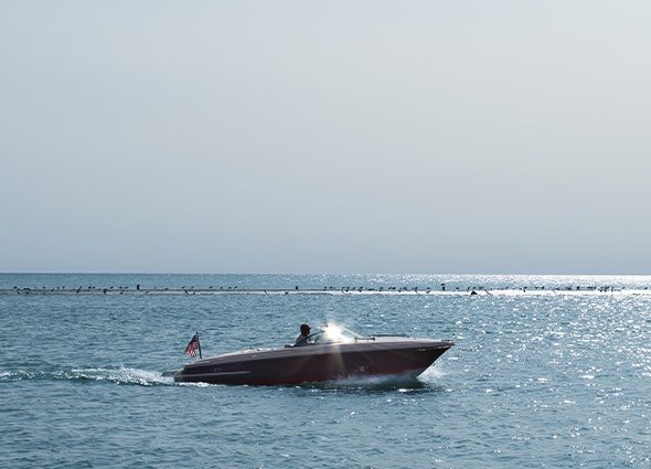 Boat traveling in open water