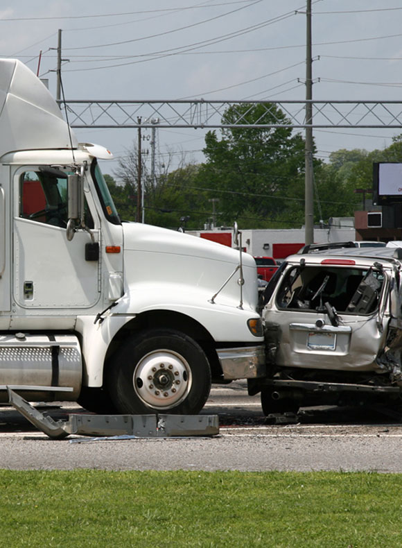 White Semi Truck Accident with SUV